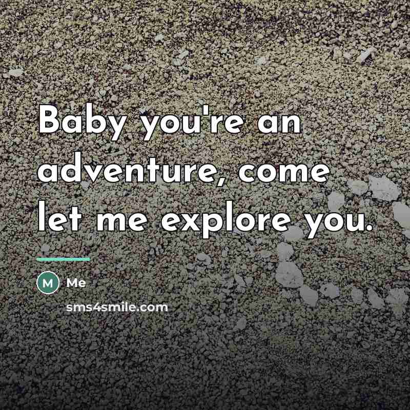 “Baby you're an adventure, come let me explore you.…” quote by Me
