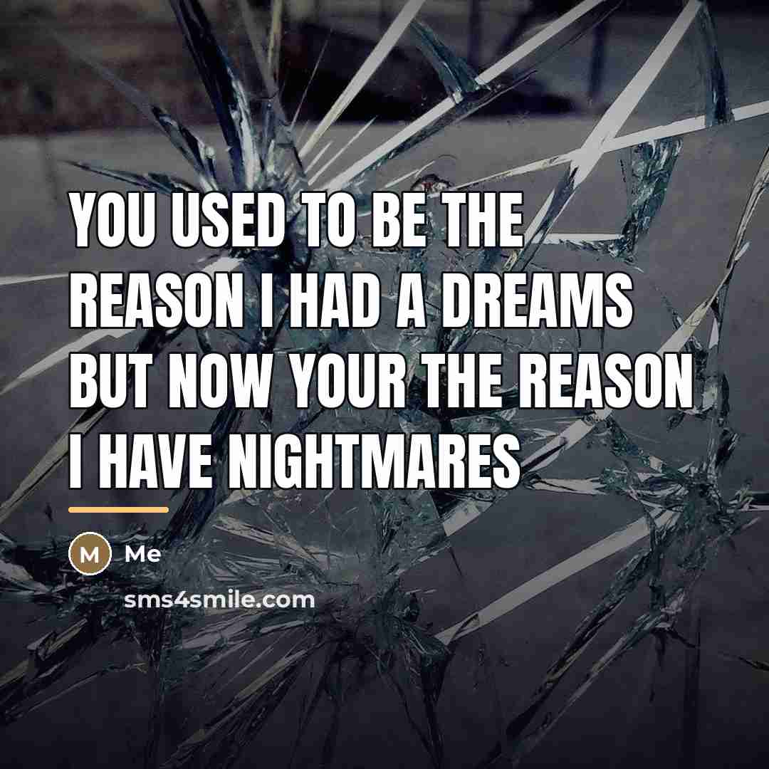 “You used to be the reason I had a dreams…” quote by Me
