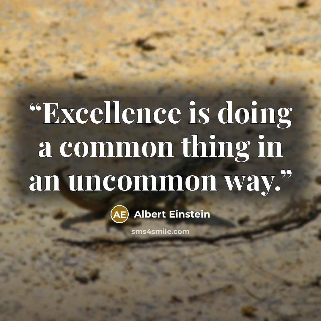 “Excellence is doing a common thing in an uncommon way.” quote by Albert Einstein