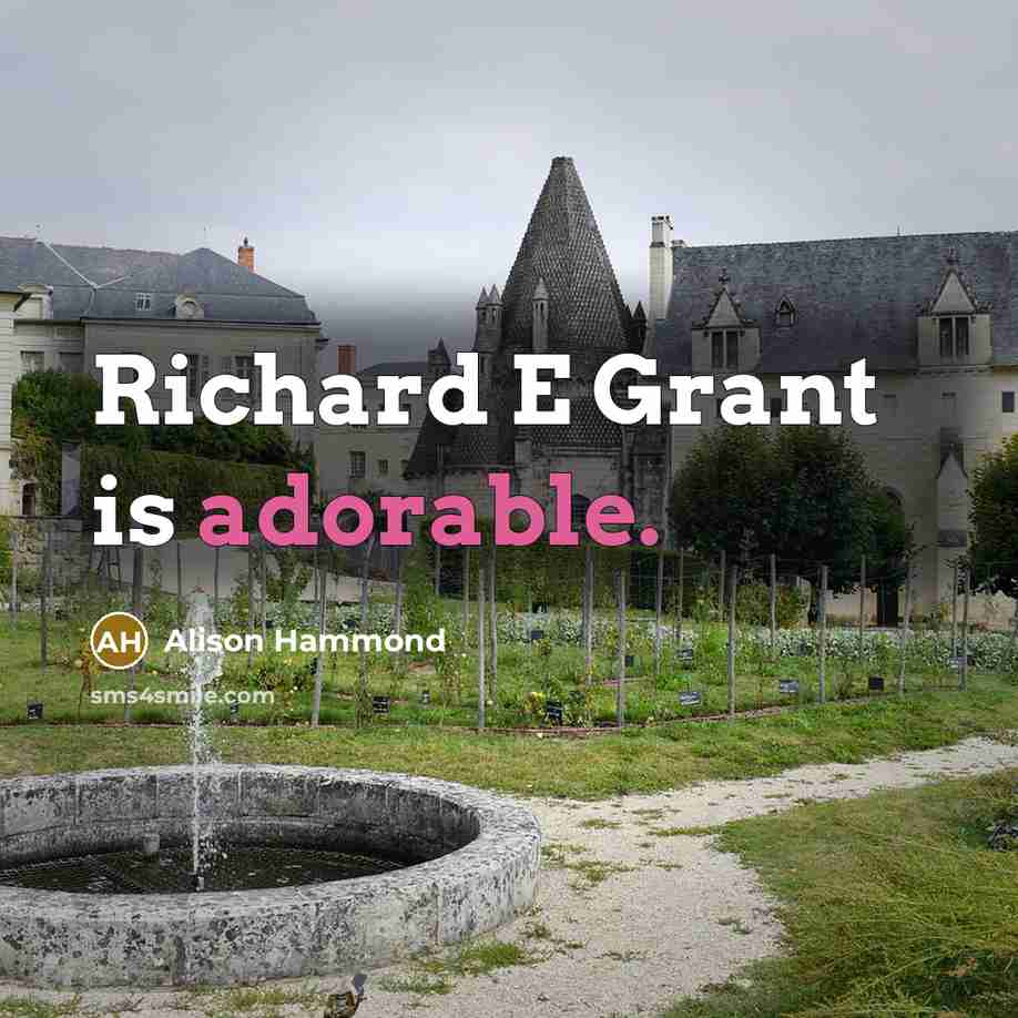 “Richard E Grant is adorable.…” quote by Alison Hammond
