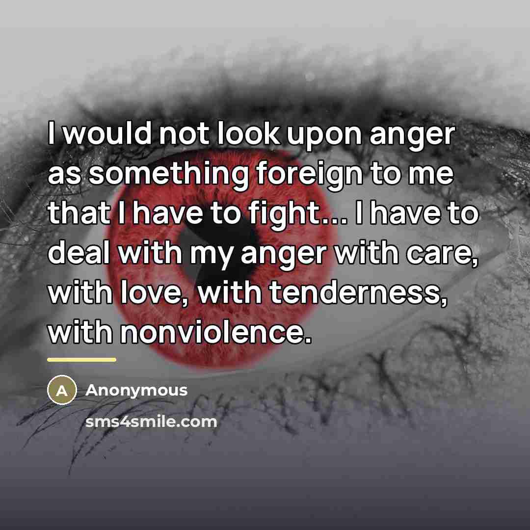 “I would not look upon anger as something foreign to…” quote by Anonymous