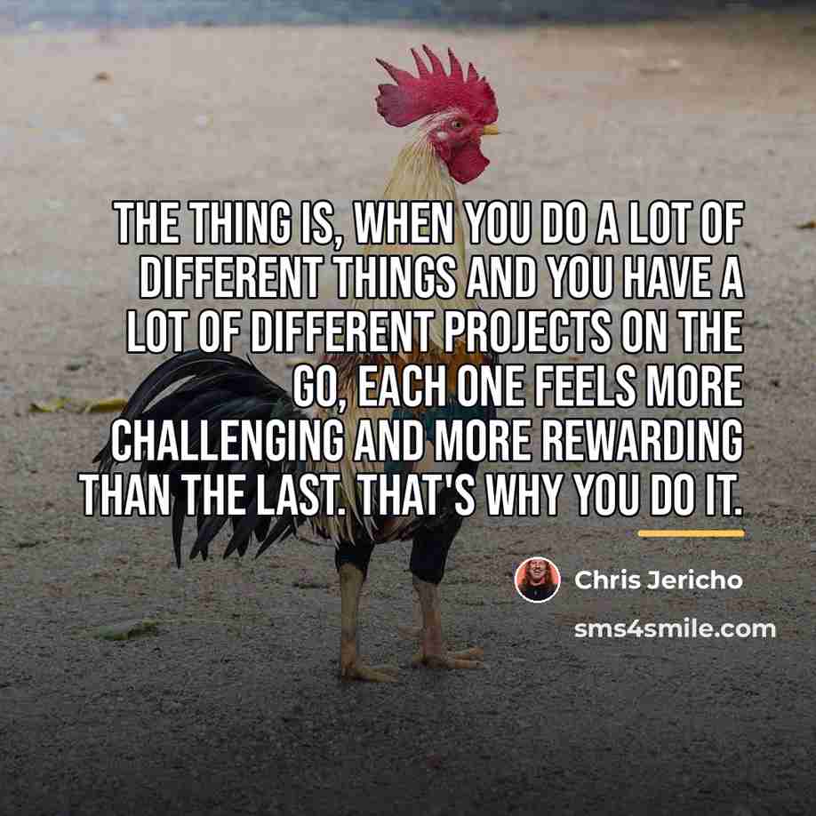 “The thing is, when you do a lot of different…” quote by Chris Jericho