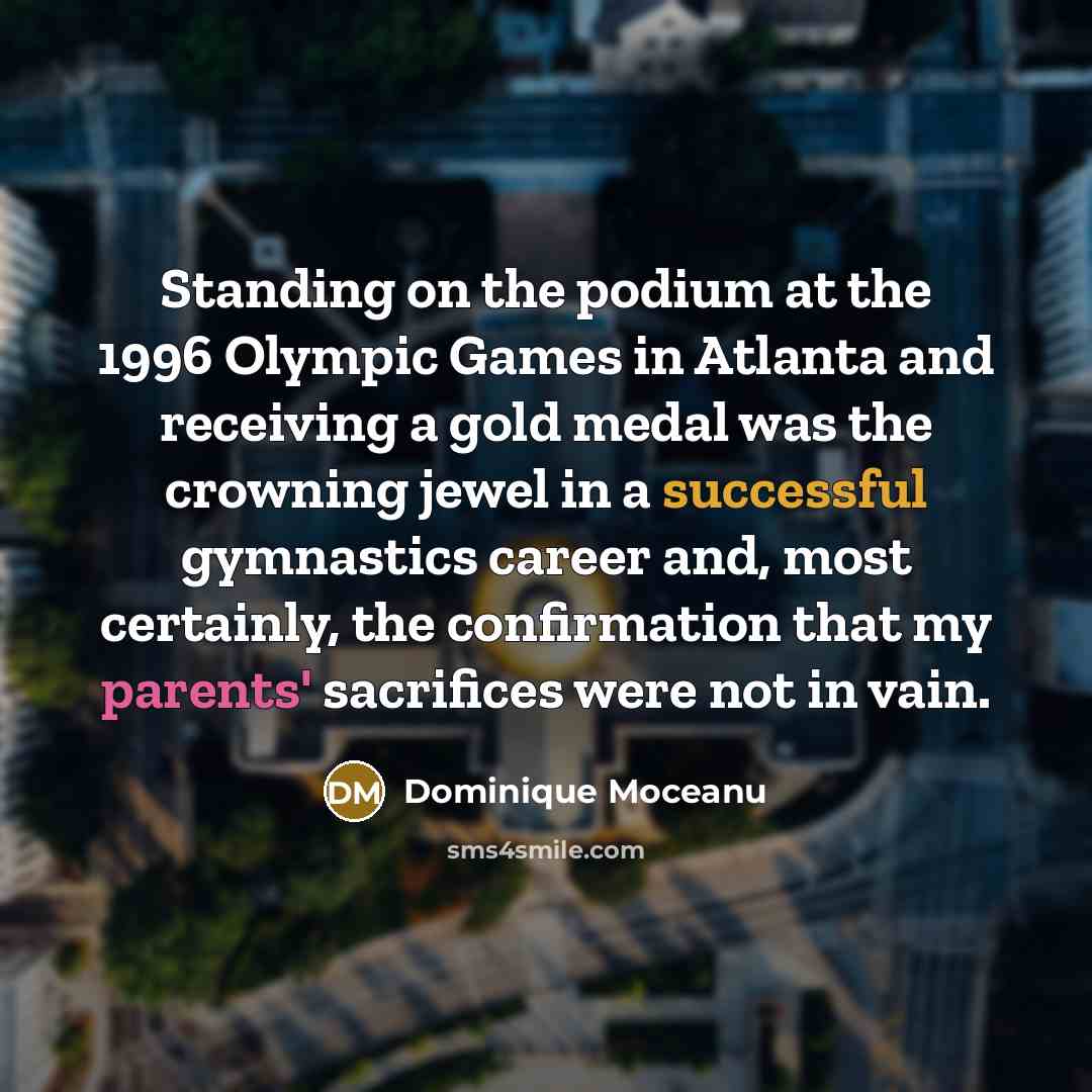 “Standing on the podium at the 1996 Olympic Games in…” quote by Dominique Moceanu