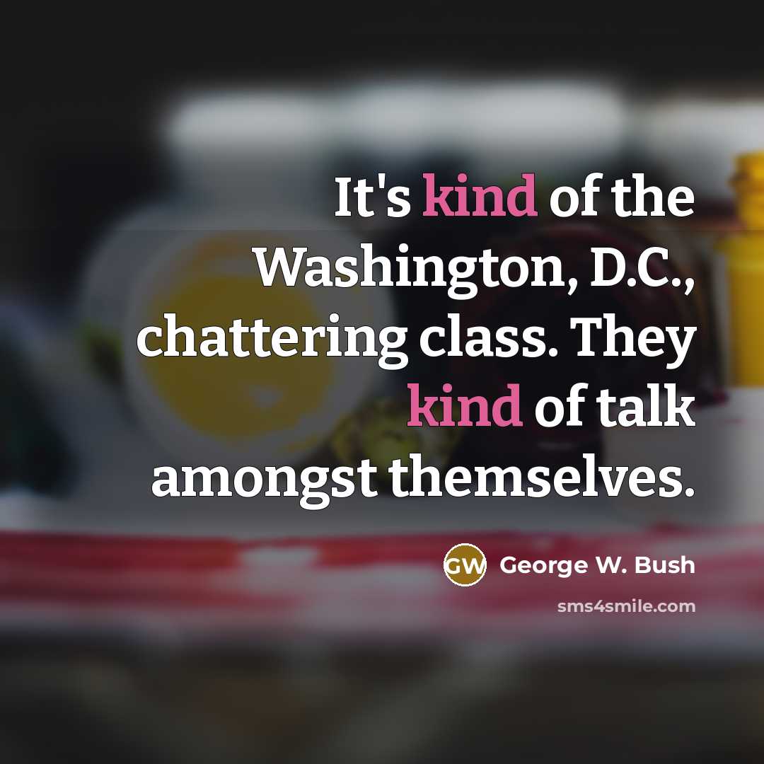 “It's kind of the Washington, D.C., chattering class. They kind…” quote by George W. Bush