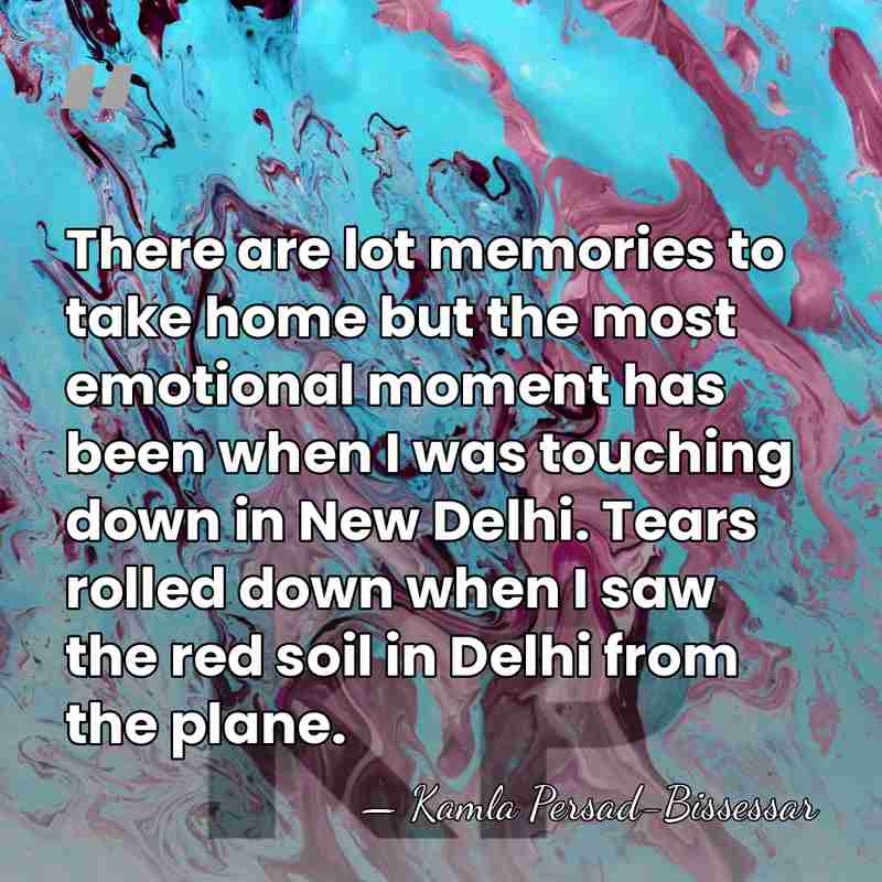 There are lot memories to take home but the most emotional moment&hellip; - Kamla Persad-Bissessar