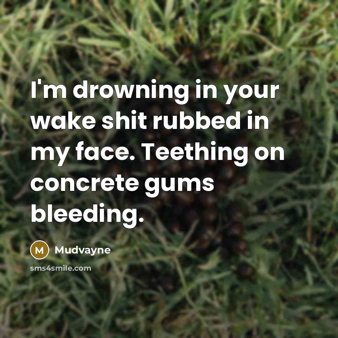 “I'm drowning in your wake shit rubbed in my face.…” quote by Mudvayne