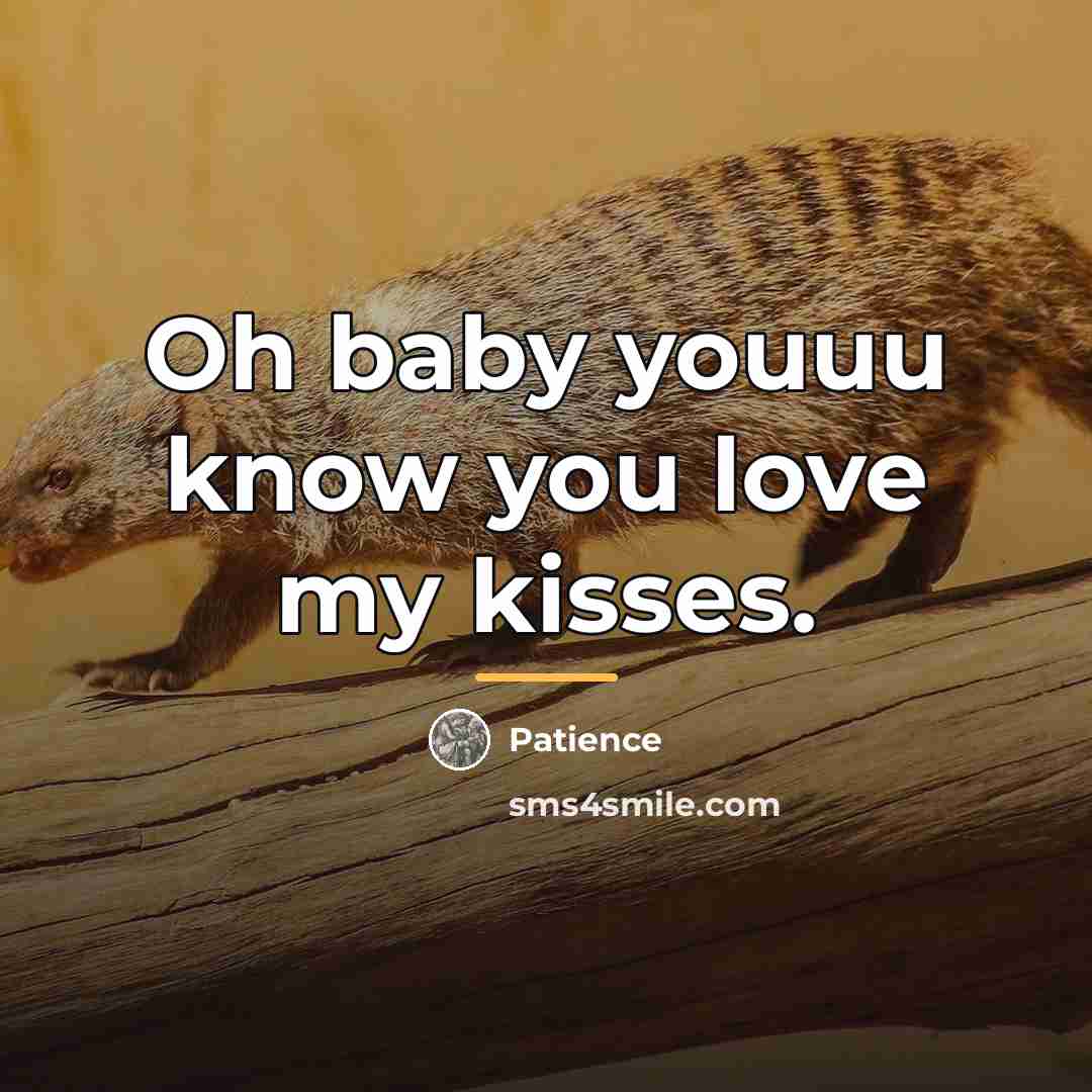 “Oh baby youuu know you love my kisses.…” quote by Patience