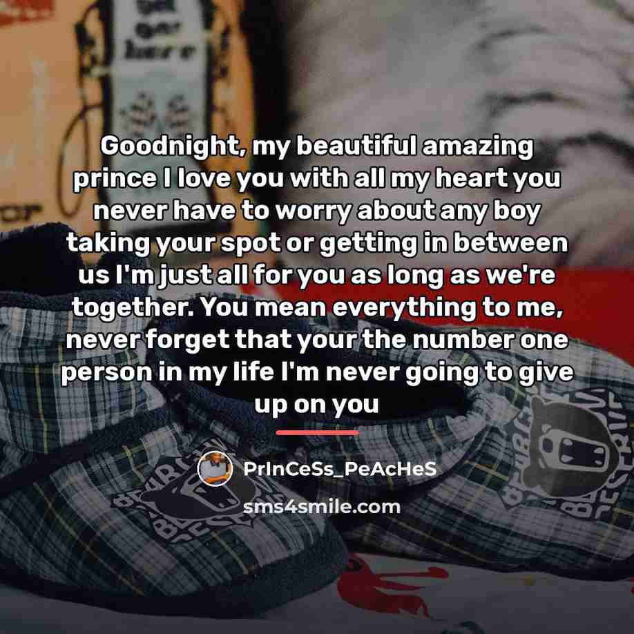 “Goodnight, my beautiful amazing prince I love you with all…” quote by PrInCeSs_PeAcHeS