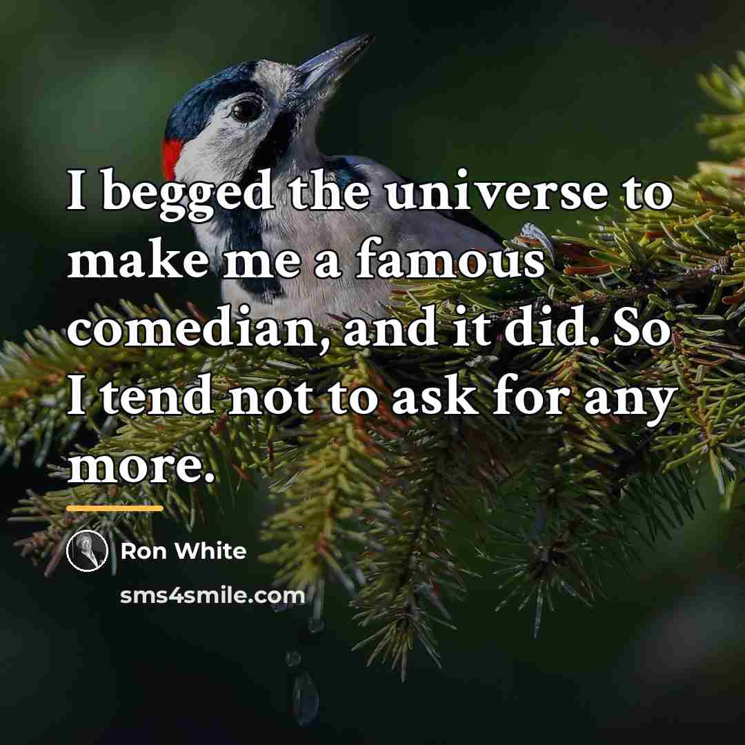 “I begged the universe to make me a famous comedian,…” quote by Ron White