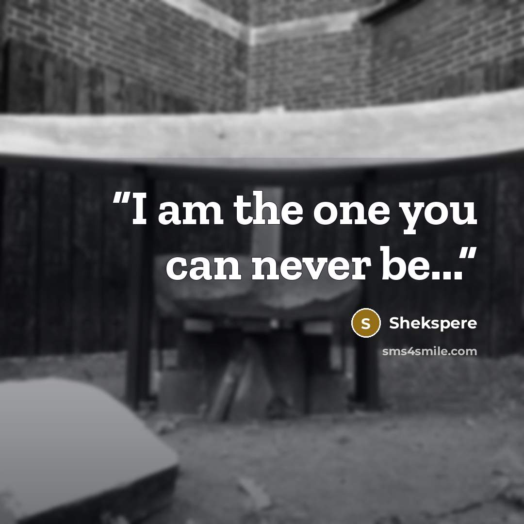 “I am the one you can never be...” quote by Shekspere
