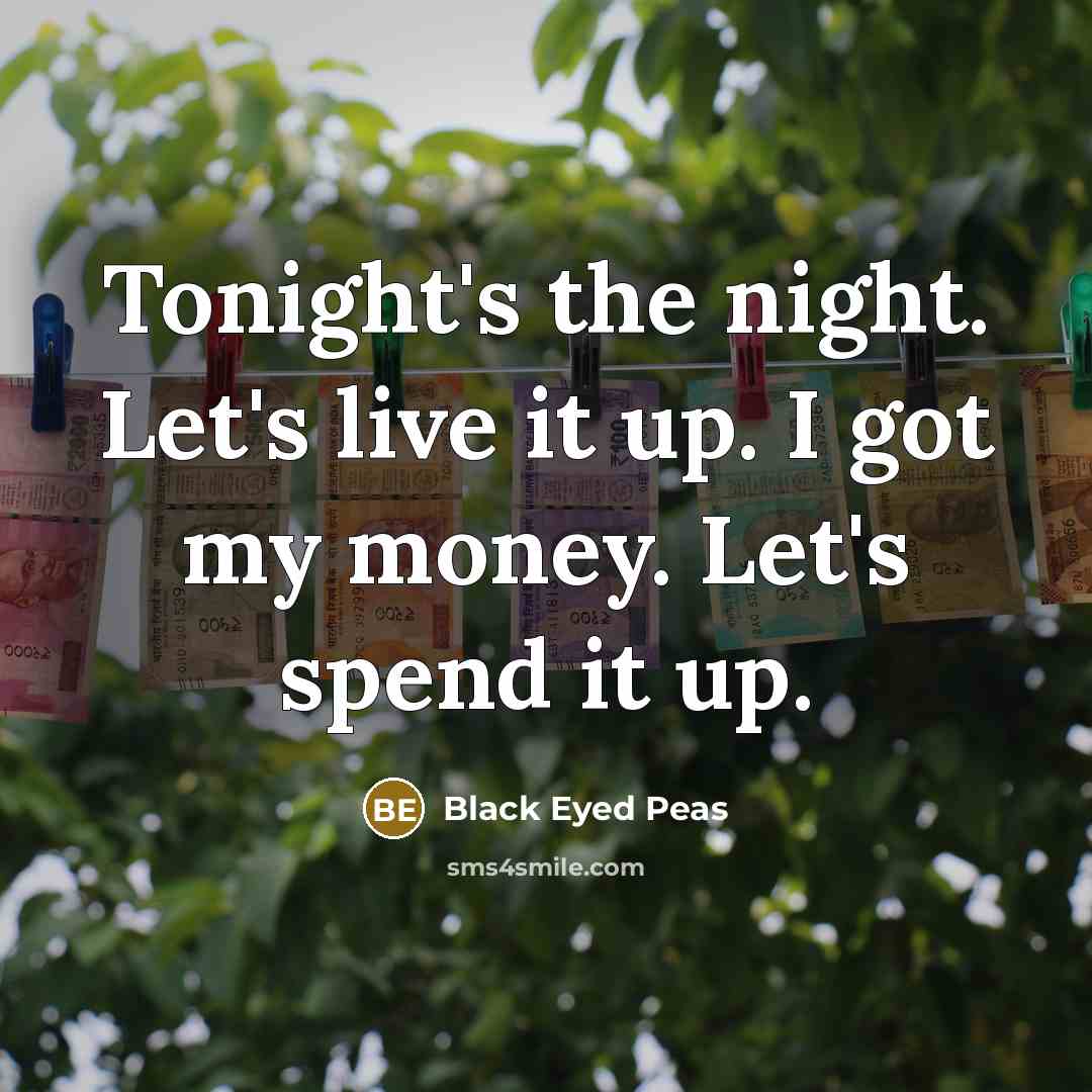 “Tonight's the night. Let's live it up. I got my…” quote by Black Eyed Peas