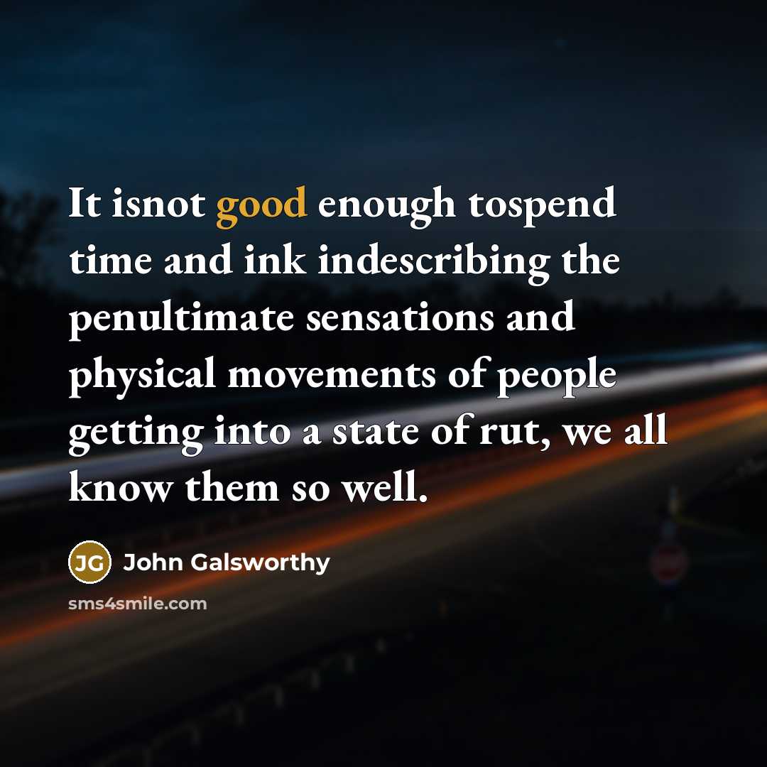 “It isnot good enough tospend time and ink indescribing the…” quote by John Galsworthy