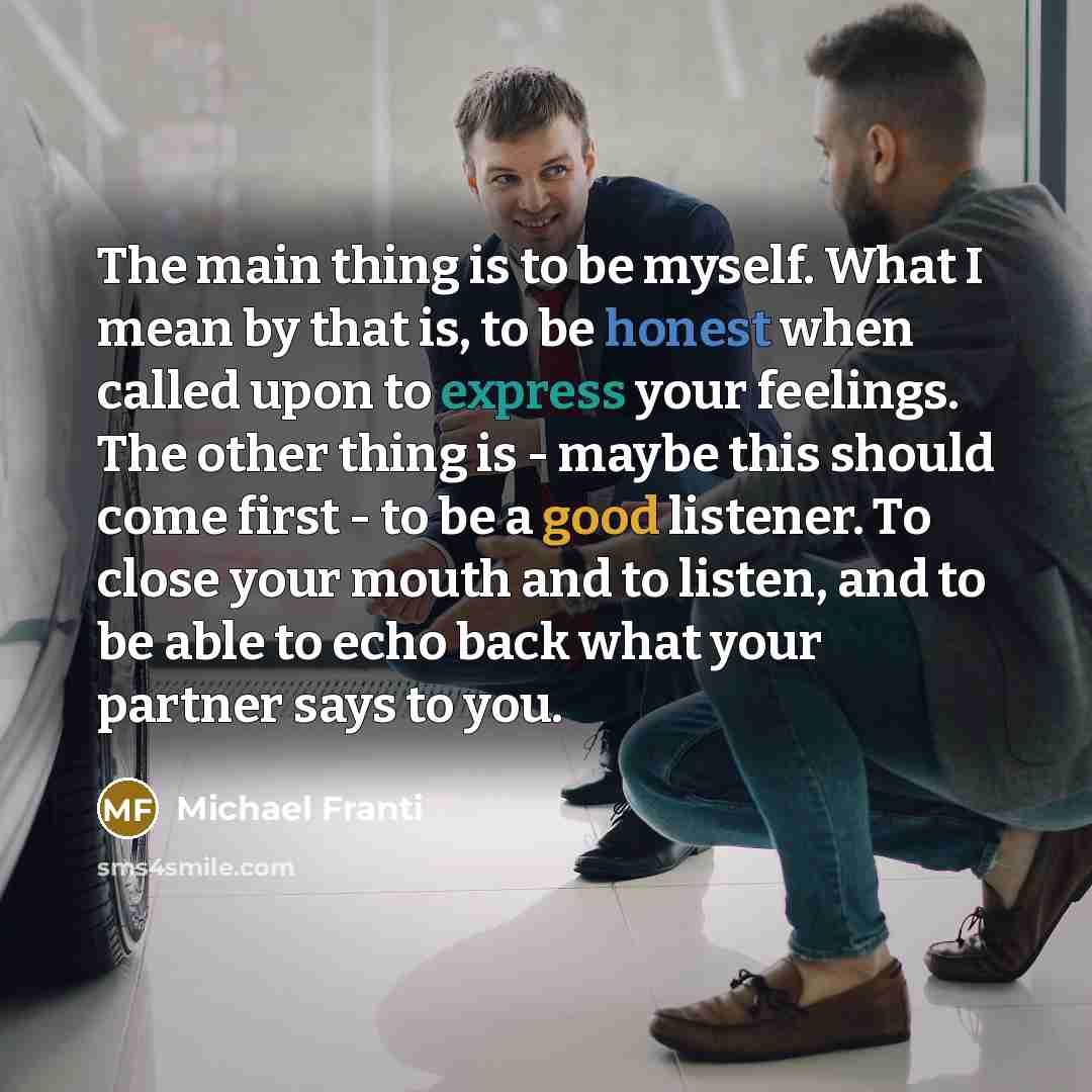 “The main thing is to be myself. What I mean…” quote by Michael Franti