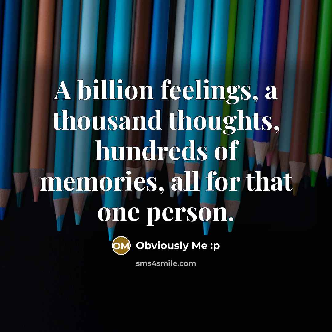 “A billion feelings, a thousand thoughts, hundreds of memories, all…” quote by Obviously Me :p