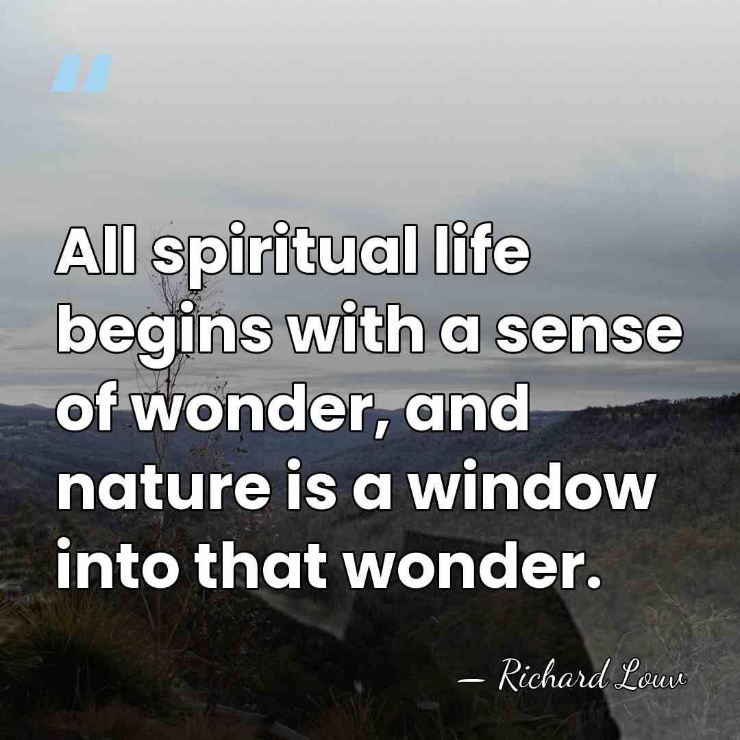 All spiritual life begins with a sense of wonder, and nature is&hellip; - Richard Louv
