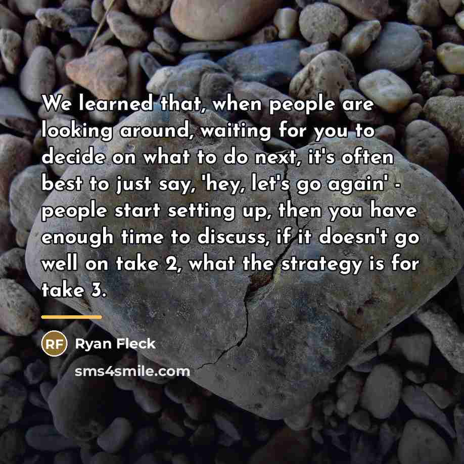 “We learned that, when people are looking around, waiting for…” quote by Ryan Fleck