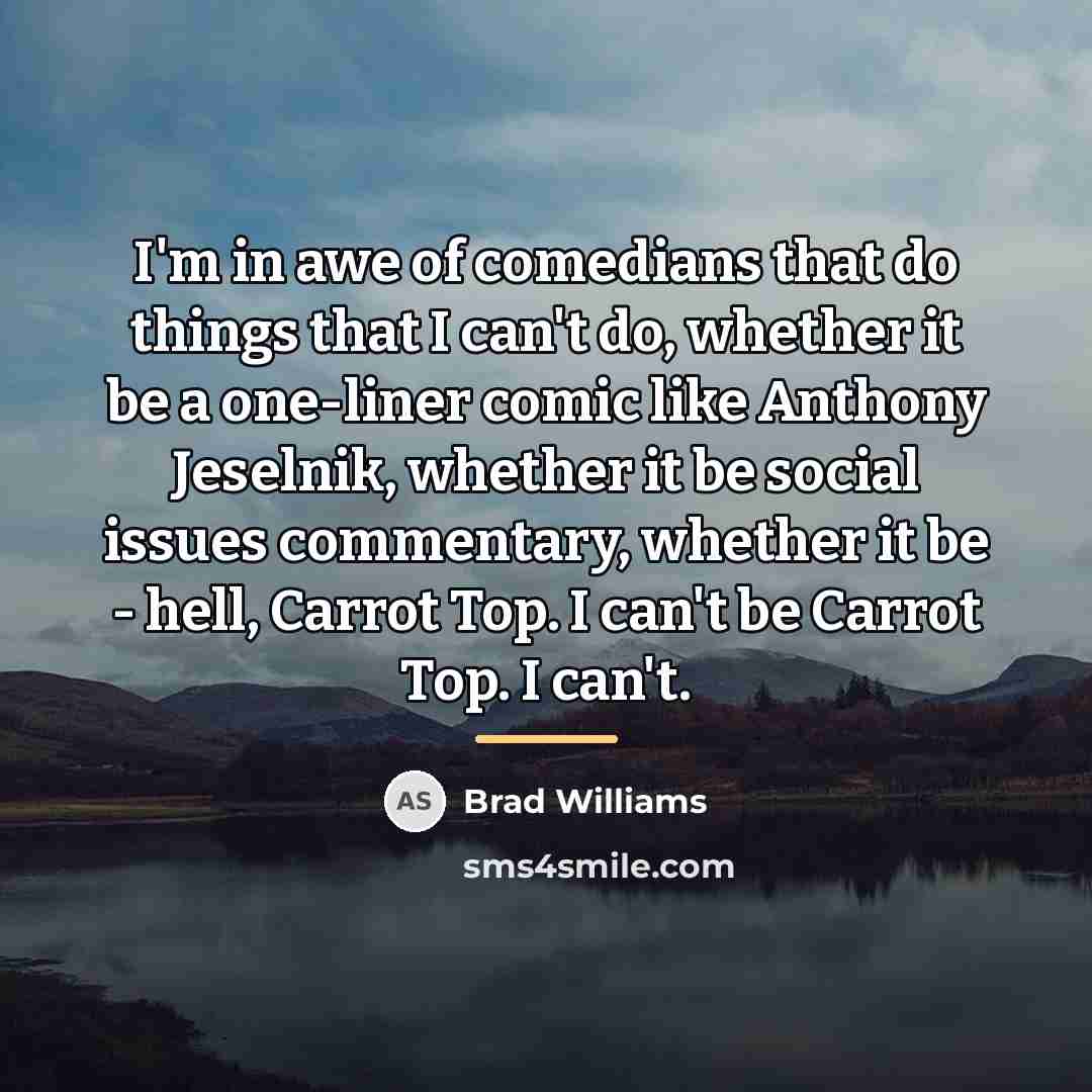 “I'm in awe of comedians that do things that I…” quote by Brad Williams