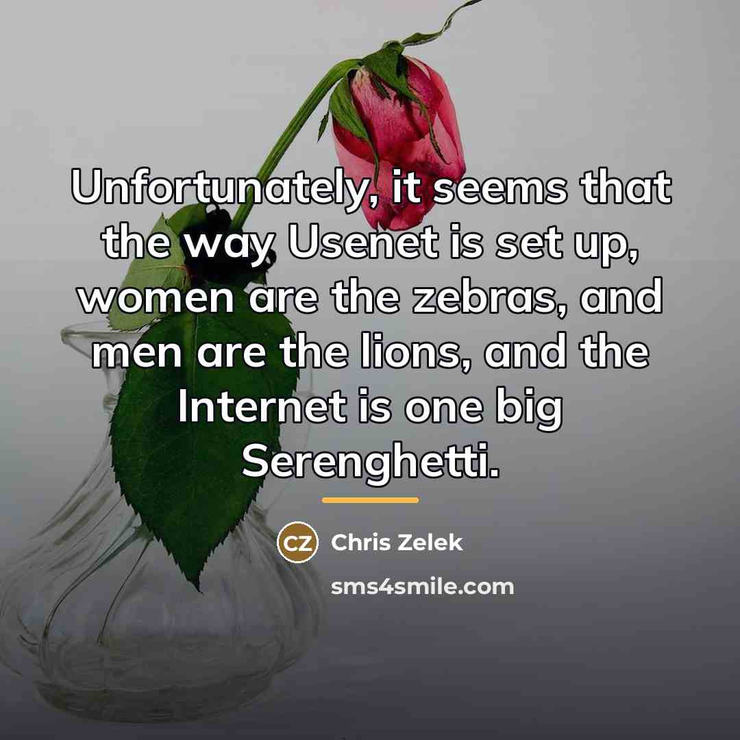 “Unfortunately, it seems that the way Usenet is set up,…” quote by Chris Zelek