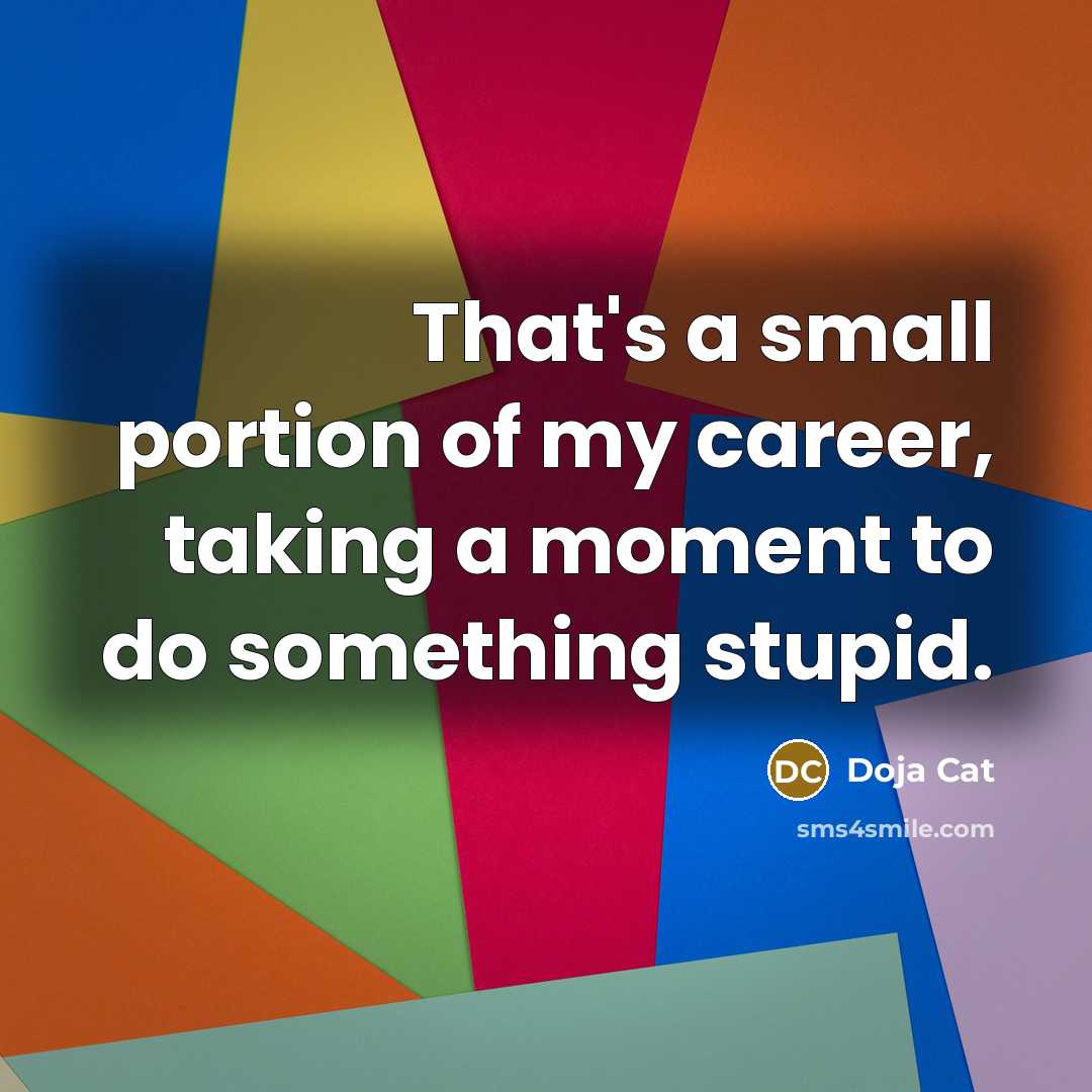 “That's a small portion of my career, taking a moment…” quote by Doja Cat