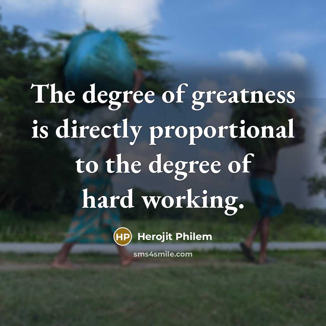 “The degree of greatness is directly proportional to the degree…” quote by Herojit Philem