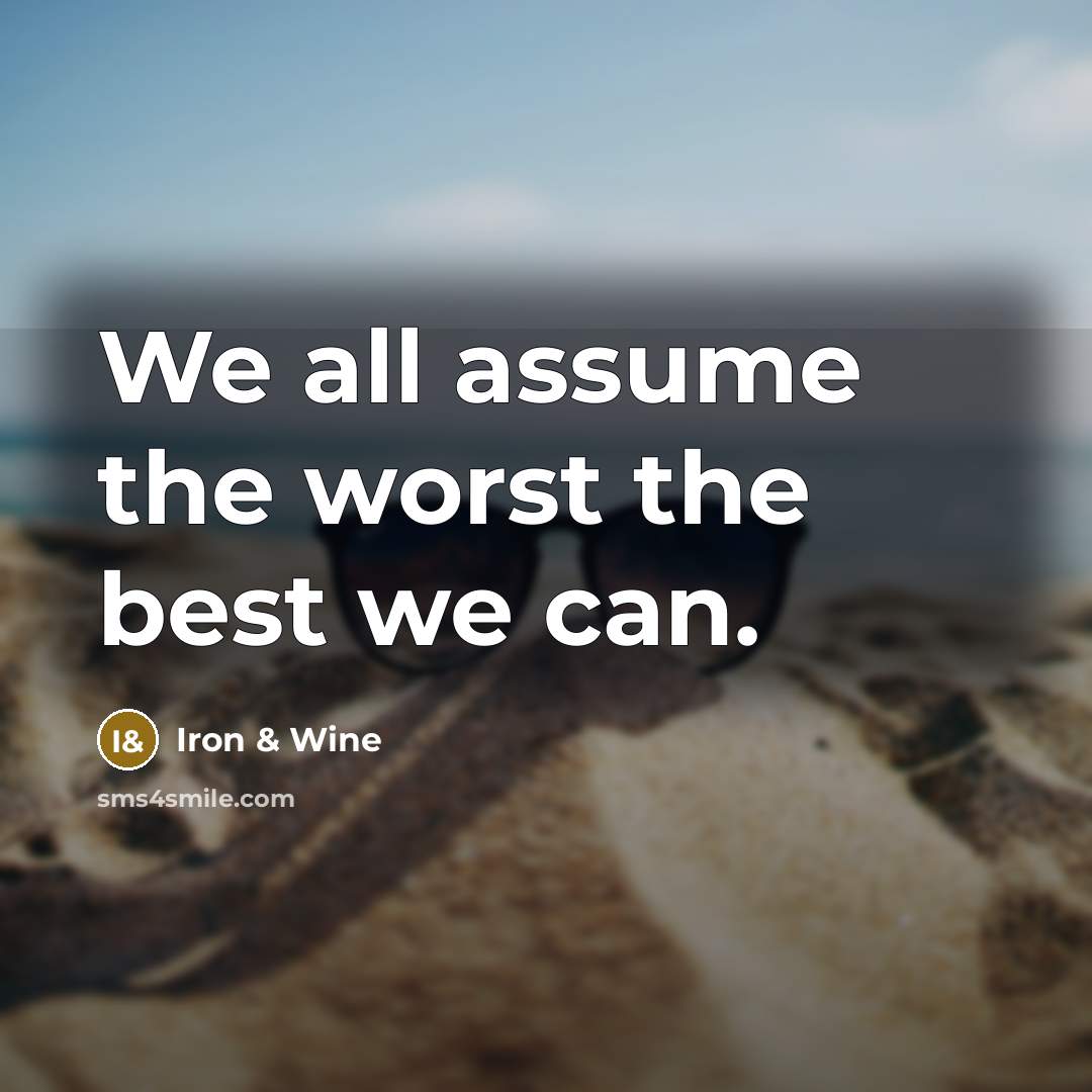 “We all assume the worst the best we can.…” quote by Iron & Wine