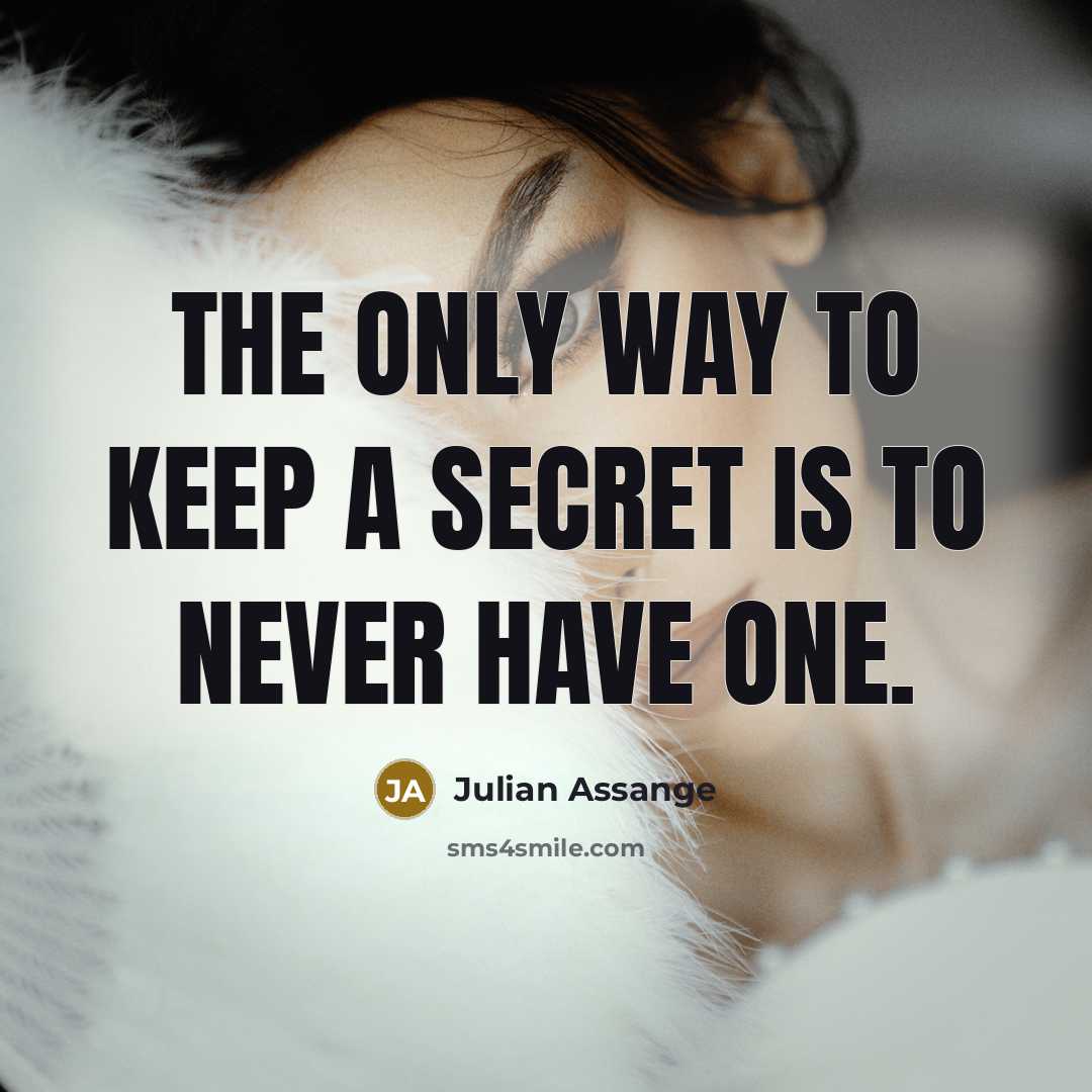 “The only way to keep a secret is to never…” quote by Julian Assange
