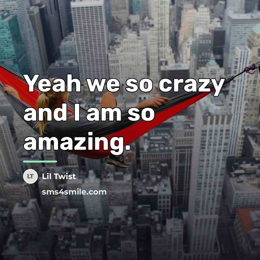“Yeah we so crazy and I am so amazing.…” quote by Lil Twist
