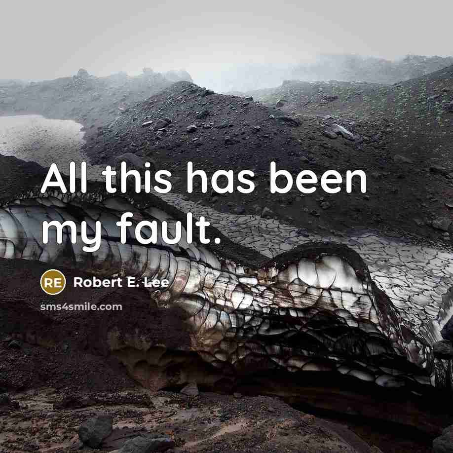 “All this has been my fault.…” quote by Robert E. Lee