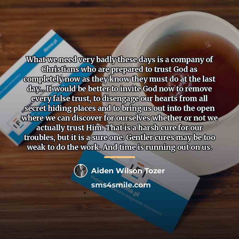 “What we need very badly these days is a company…” quote by Aiden Wilson Tozer