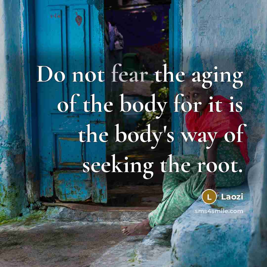 “Do not fear the aging of the body for it…” quote by Laozi