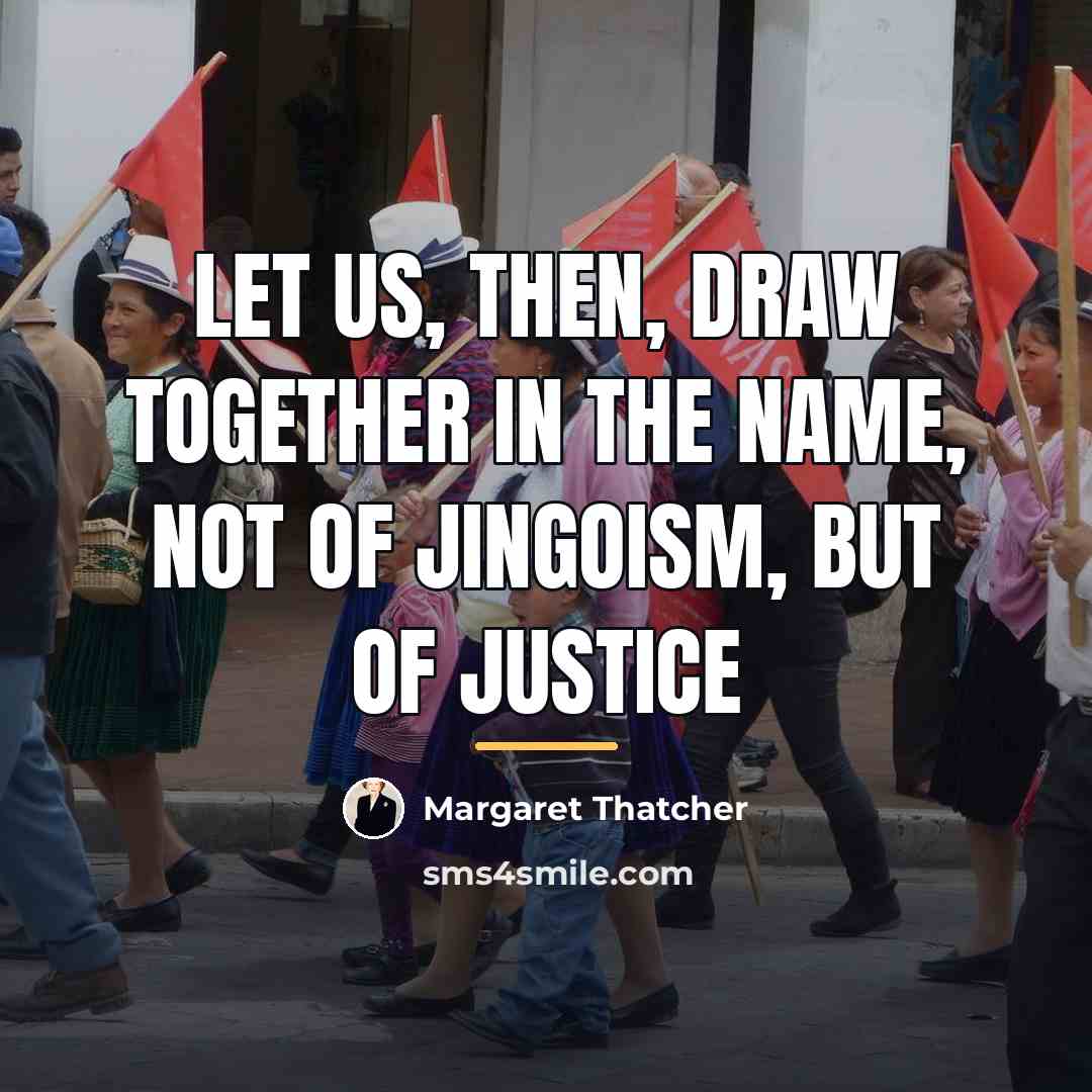 “Let us, then, draw together in the name, not of…” quote by Margaret Thatcher