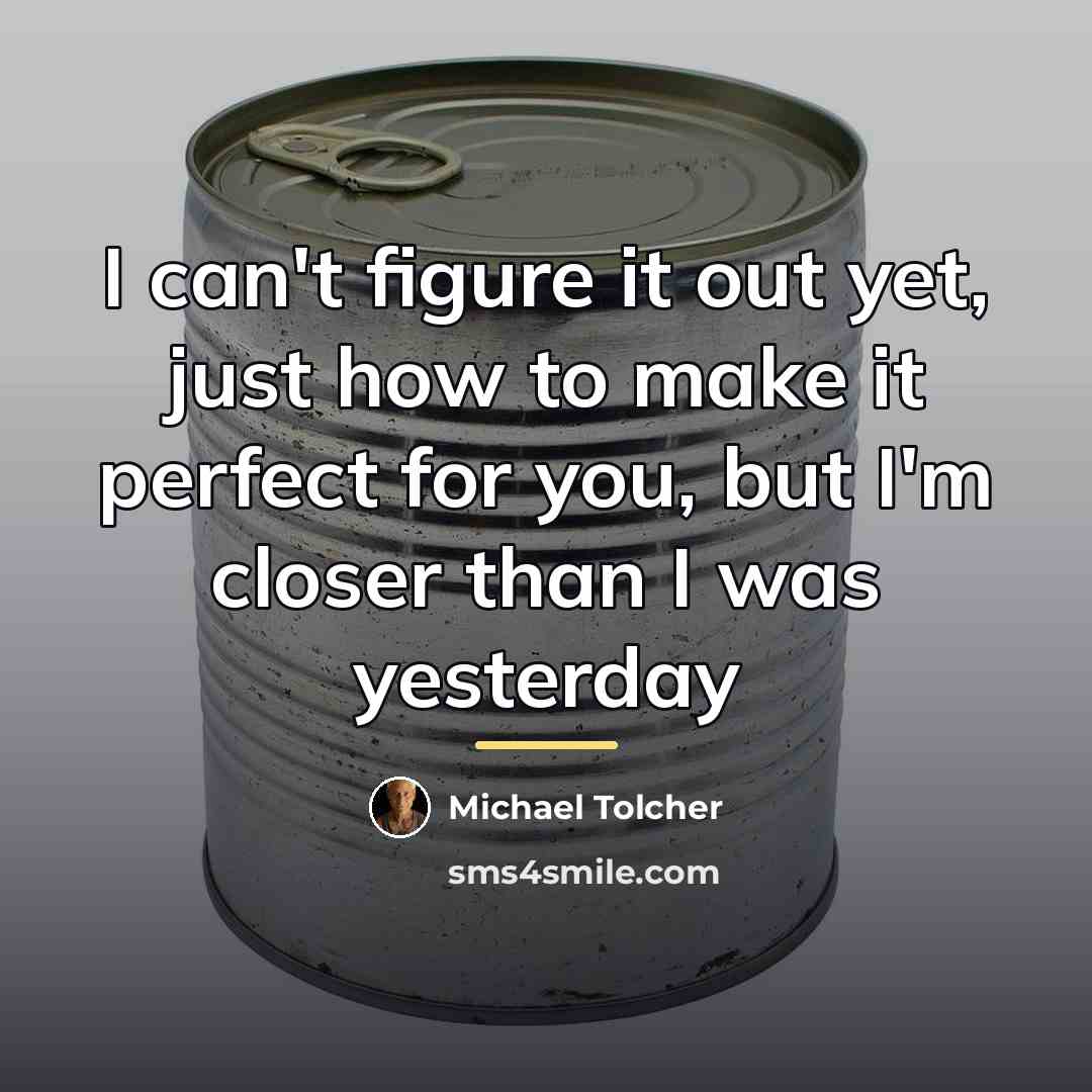“I can't figure it out yet, just how to make…” quote by Michael Tolcher