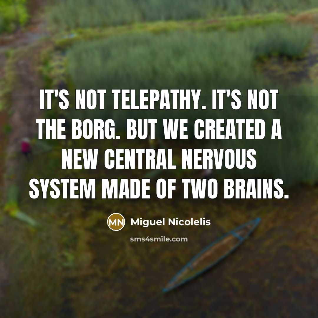 “It's not telepathy. It's not the Borg. But we created…” quote by Miguel Nicolelis