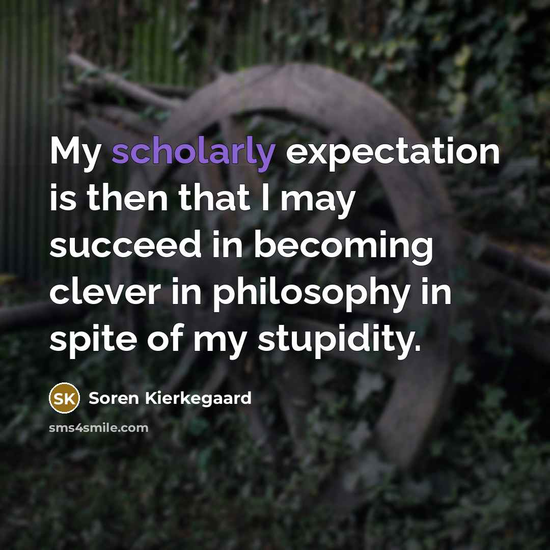 “My scholarly expectation is then that I may succeed in…” quote by Soren Kierkegaard