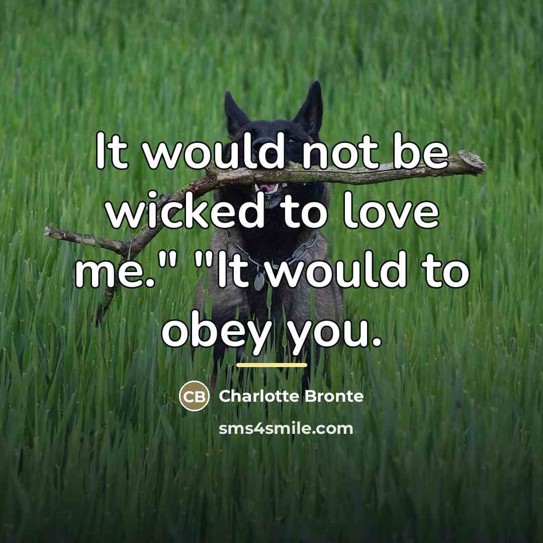 “It would not be wicked to love me." "It would…” quote by Charlotte Bronte
