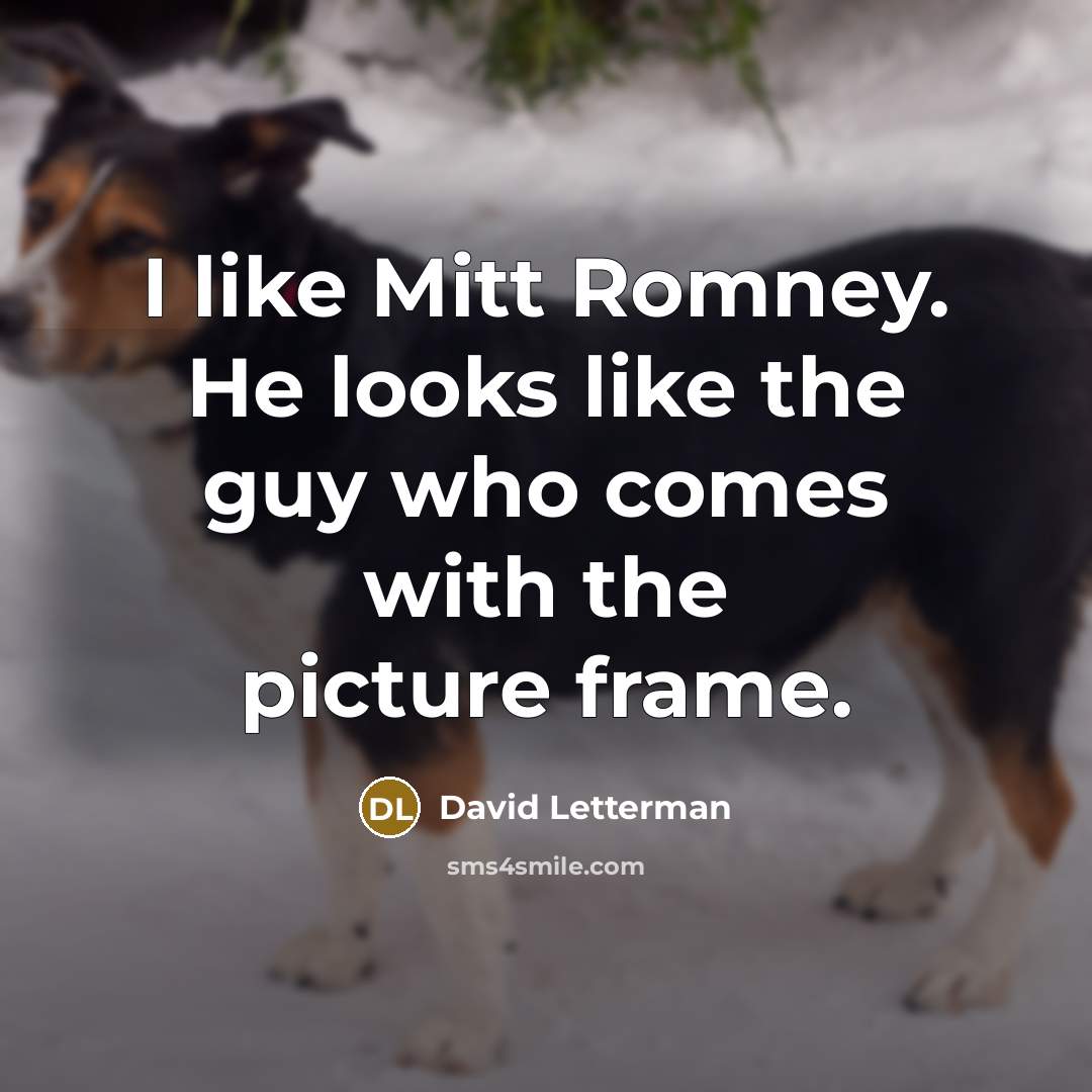 “I like Mitt Romney. He looks like the guy who…” quote by David Letterman