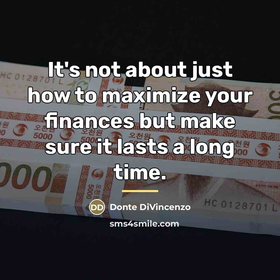 “It's not about just how to maximize your finances but…” quote by Donte DiVincenzo