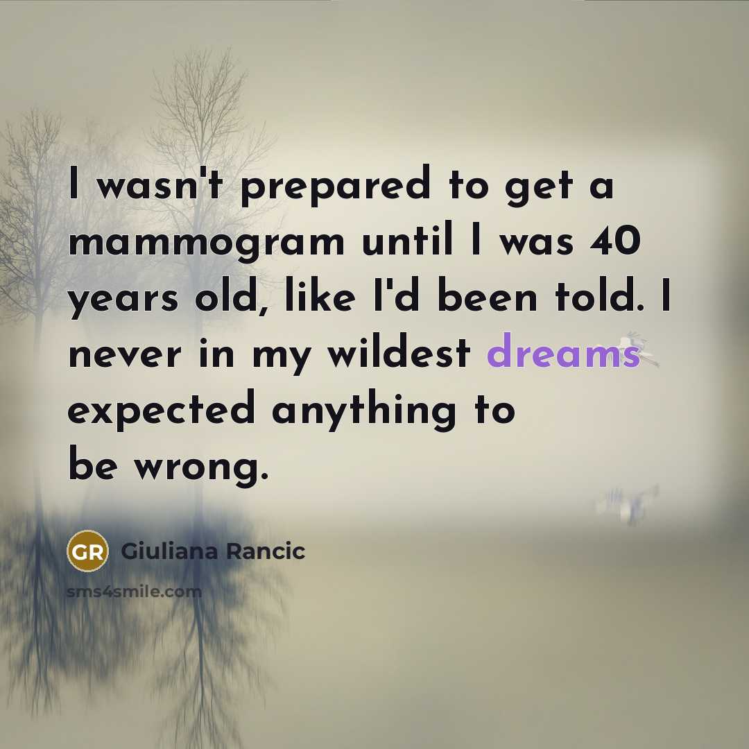 “I wasn't prepared to get a mammogram until I was…” quote by Giuliana Rancic