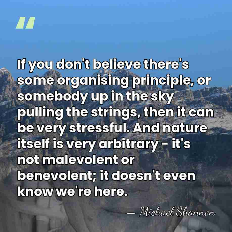 If you don't believe there's some organising principle, or somebody up in&hellip; - Michael Shannon