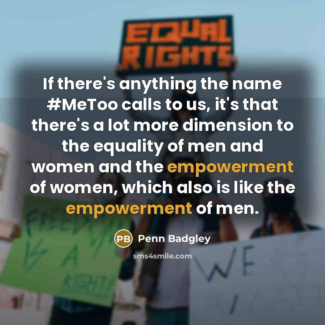 “If there's anything the name #MeToo calls to us, it's…” quote by Penn Badgley