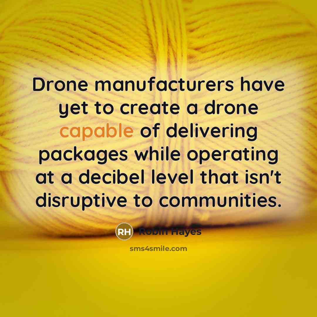 “Drone manufacturers have yet to create a drone capable of…” quote by Robin Hayes