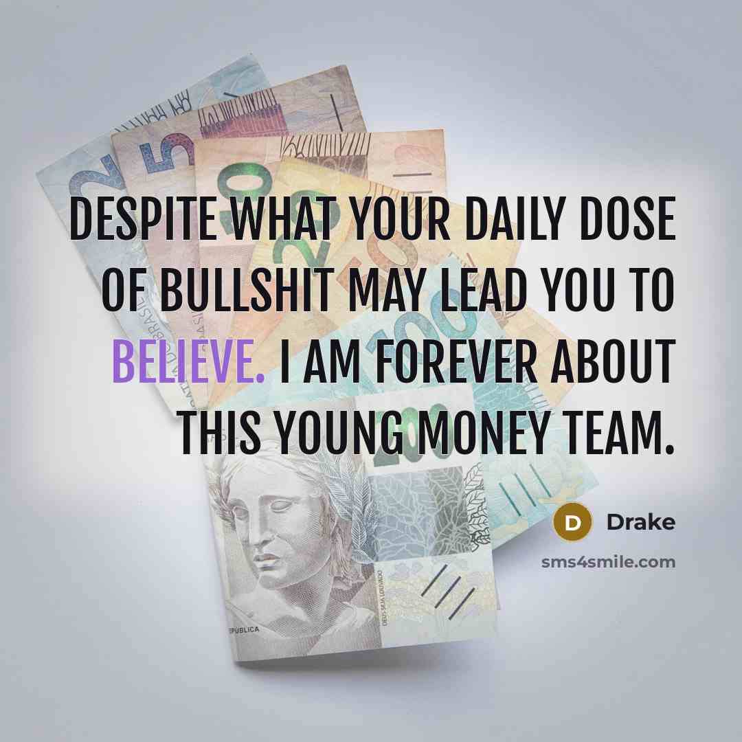 “Despite what your daily dose of bullshit may lead you…” quote by Drake