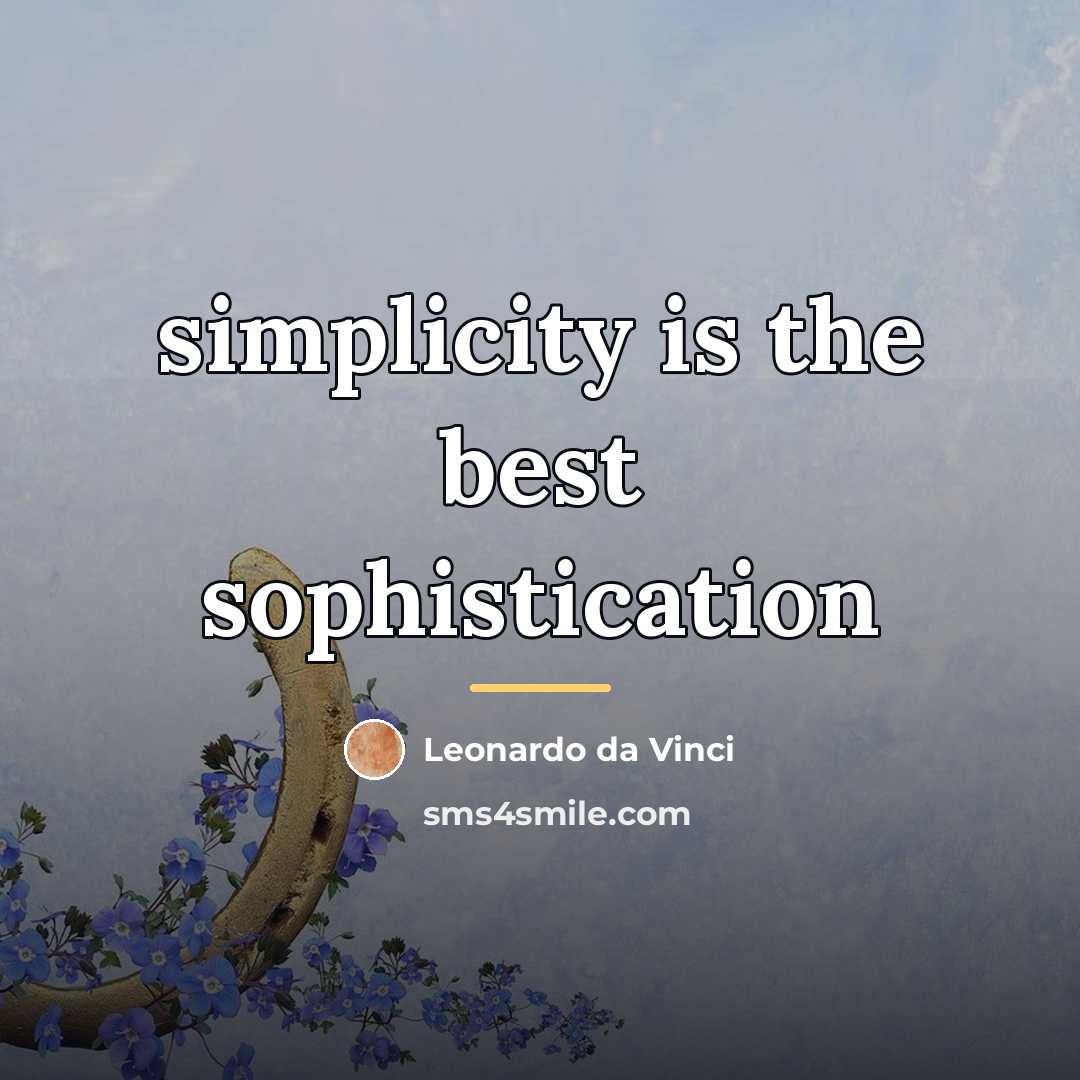 “simplicity is the best sophistication…” quote by Leonardo da Vinci