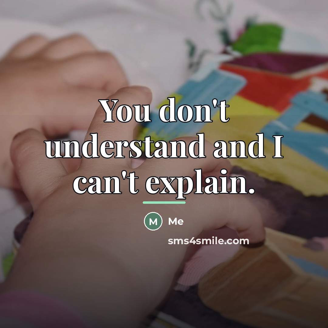 “You don't understand and I can't explain.…” quote by Me
