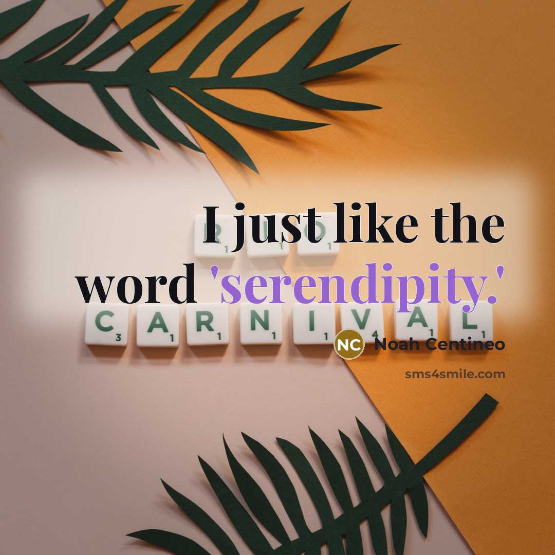 “I just like the word 'serendipity.'…” quote by Noah Centineo