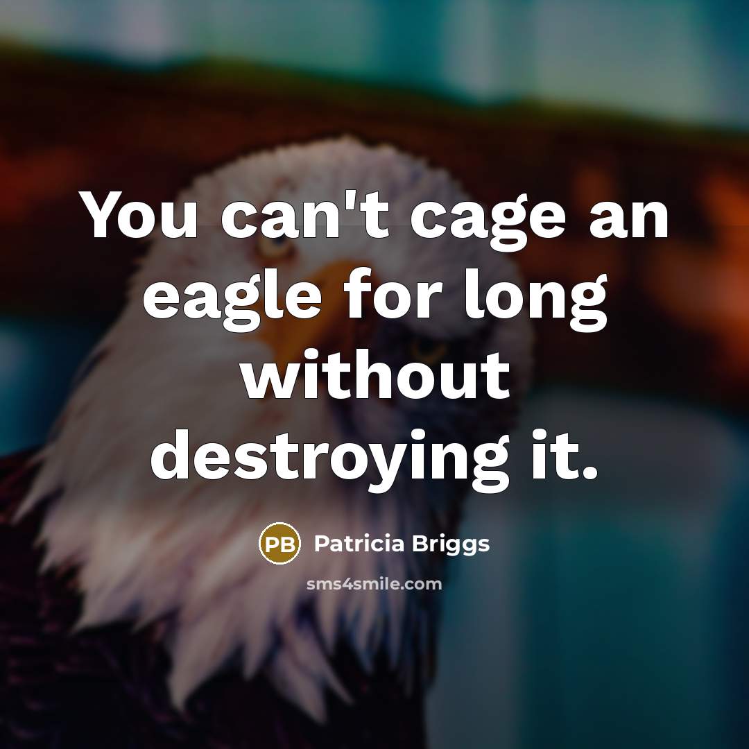 “You can't cage an eagle for long without destroying it.…” quote by Patricia Briggs
