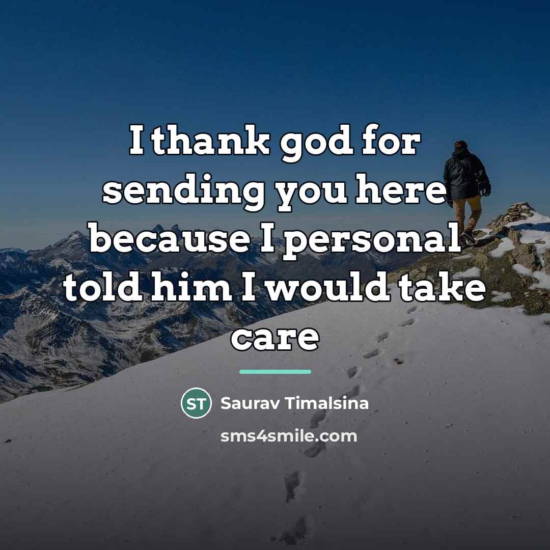 “I thank god for sending you here because I personal…” quote by Saurav Timalsina