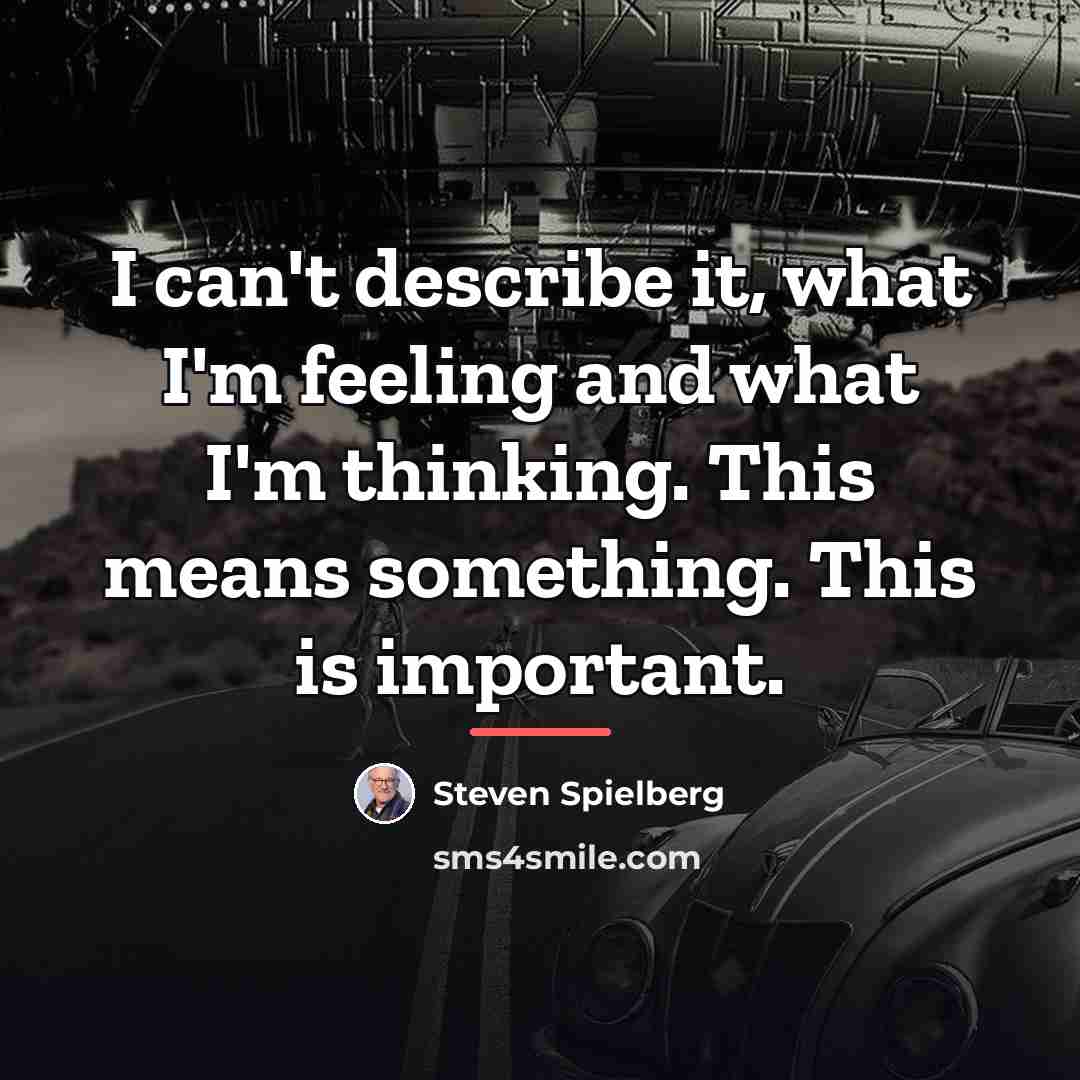 “I can't describe it, what I'm feeling and what I'm…” quote by Steven Spielberg