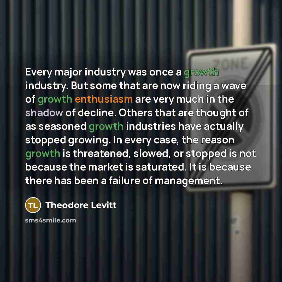 “Every major industry was once a growth industry. But some…” quote by Theodore Levitt