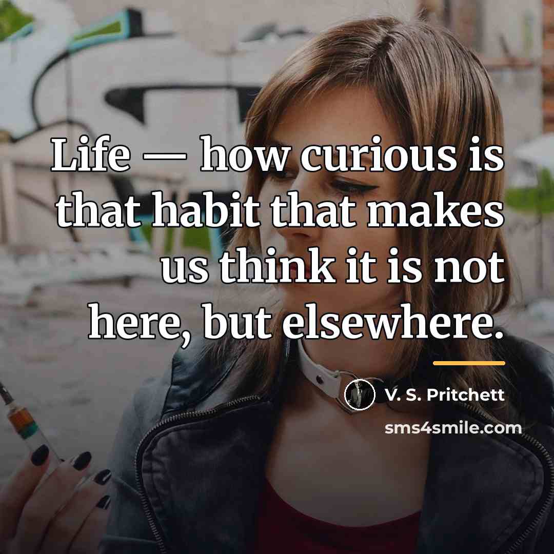 “Life — how curious is that habit that makes us…” quote by V. S. Pritchett